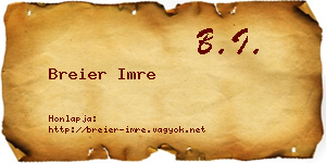 Breier Imre névjegykártya